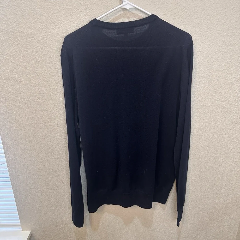 Canali 1934 Mens Navy Sweater Crew Neck 100% Extra Fine Merino Wool Sz 54 XL